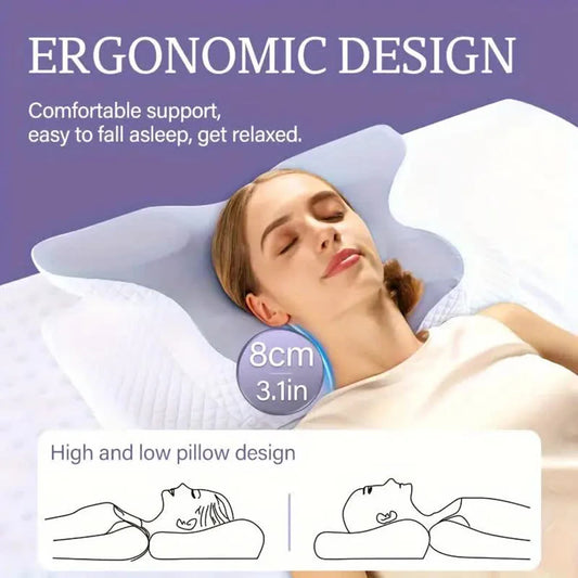 Contour memory foam neck pillow, side profile