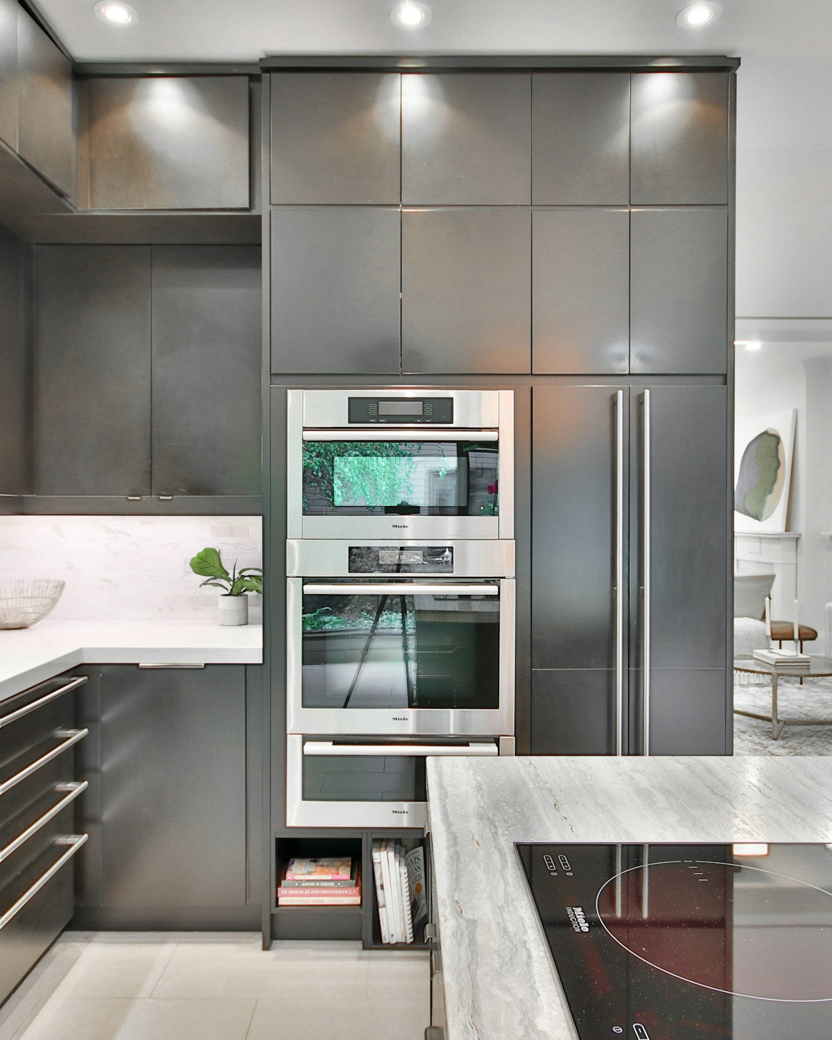 Kitchen Essentials – modern kitchen with marble countertops and stainless steel appliances