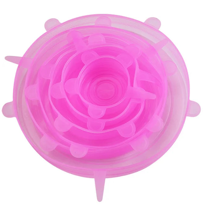 6-Piece Silicone Stretch Lids – Reusable Airtight Food Covers