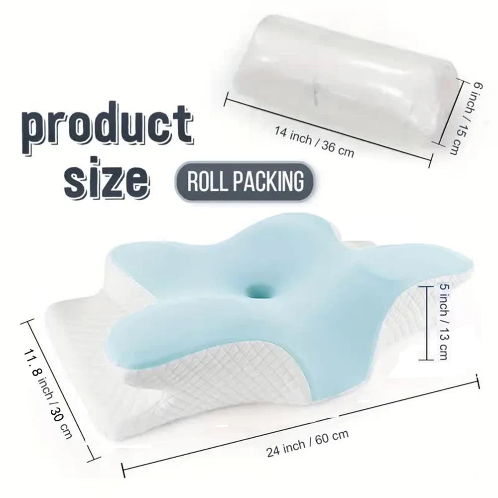 Contour Memory Foam Neck Pillow – Cervical Support for Pain Relief