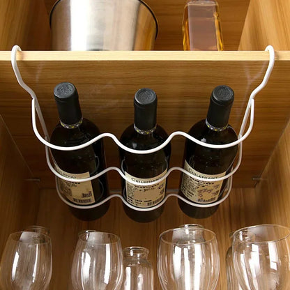 Adjustable fridge organizer rack mounted on refrigerator shelf