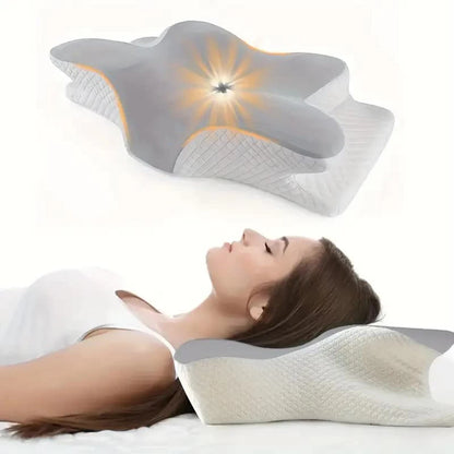 Contour memory foam neck pillow for cervical support