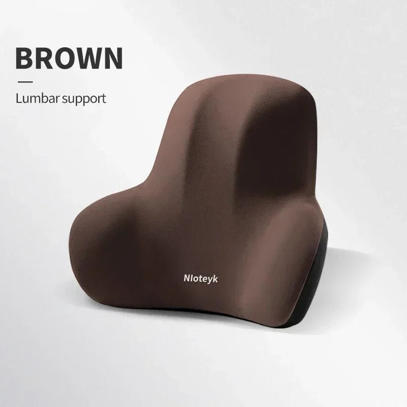 Ergonomic Neck & Lumbar Pillow Set – Memory Foam Travel & Car Comfort Kit