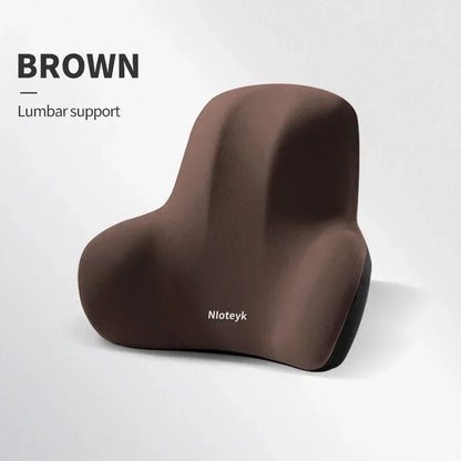 Ergonomic Neck & Lumbar Pillow Set – Memory Foam Travel & Car Comfort Kit