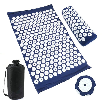 Acupressure mat and pillow set for back and neck relief
