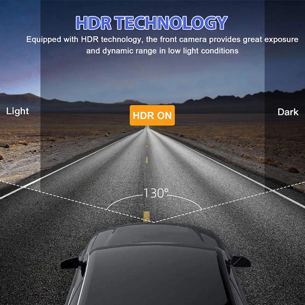 1080P 3-Camera Dash Cam with IR Night Vision, Loop Recording & 2" IPS Screen – Vehicle DVR Recorder