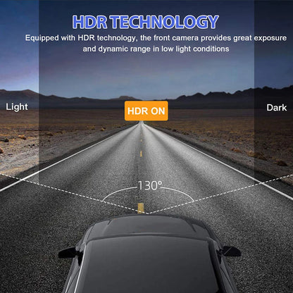 1080P 3-Camera Dash Cam with IR Night Vision, Loop Recording & 2" IPS Screen – Vehicle DVR Recorder