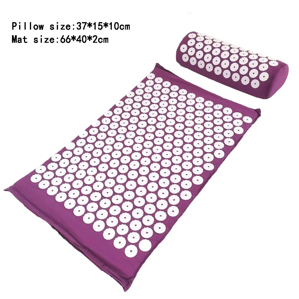 Acupressure mat and pillow set, close-up of pressure point spikes