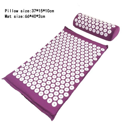 Acupressure mat and pillow set, close-up of pressure point spikes