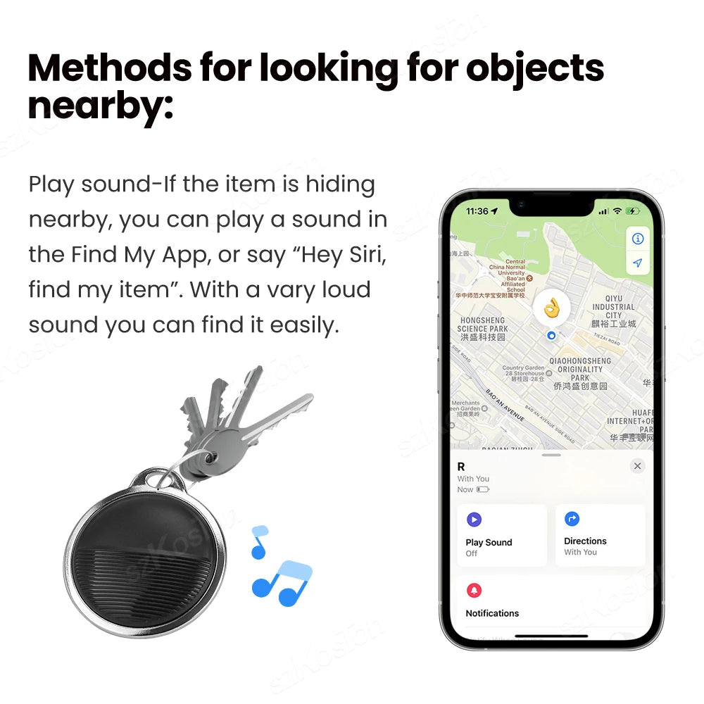 Mini Bluetooth GPS Tracker – Smart Locator for Keys, Wallets, Pets (iOS )