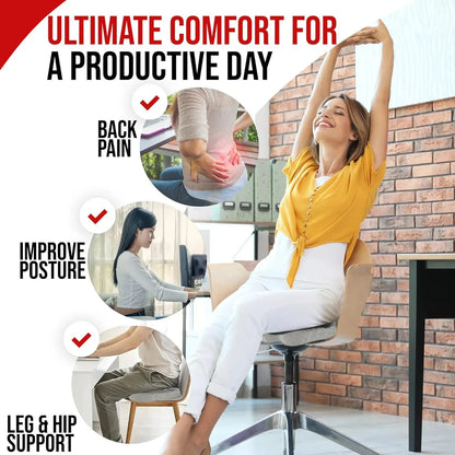 Ergonomic Memory Foam Seat Cushion – Pressure Relief Pad for Office, Hemorrhoid & Long Sitting Comfort
