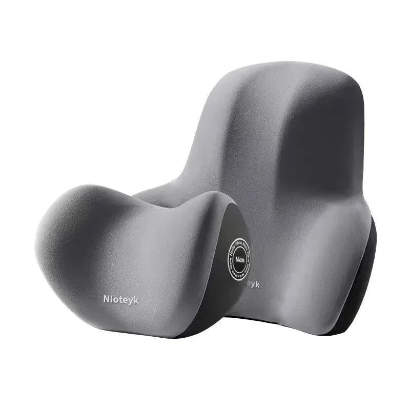Ergonomic Neck & Lumbar Pillow Set – Memory Foam Travel & Car Comfort Kit