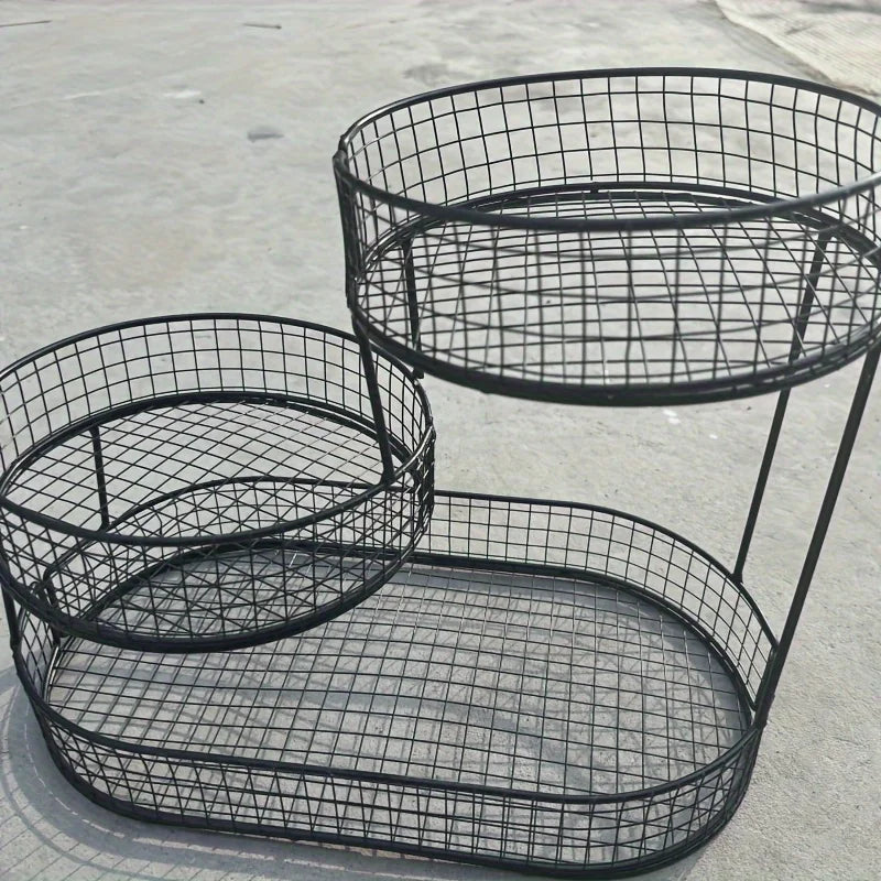 3-Tier Stainless Steel Fruit Basket styled on a kitchen countertop