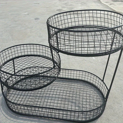 3-Tier Stainless Steel Fruit Basket styled on a kitchen countertop