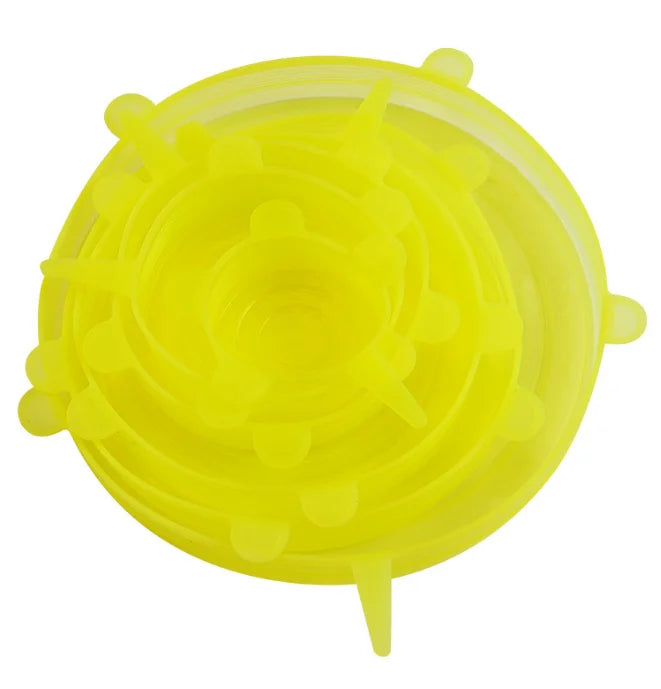 6-Piece Silicone Stretch Lids – Reusable Airtight Food Covers