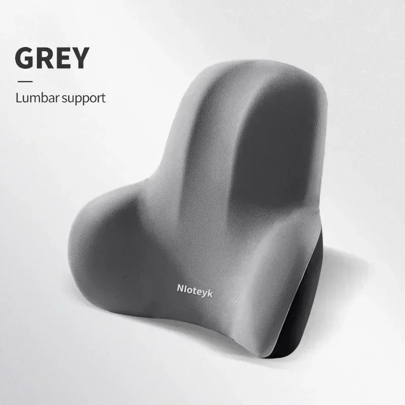 Ergonomic Neck & Lumbar Pillow Set – Memory Foam Travel & Car Comfort Kit