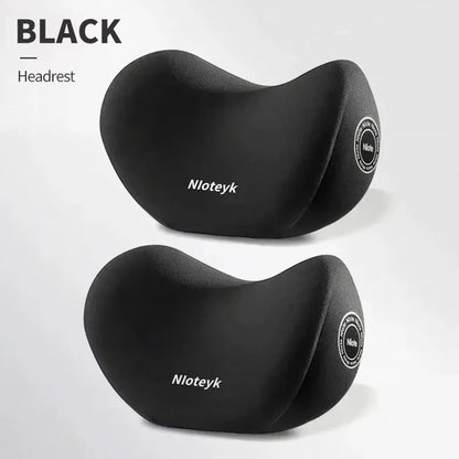 Ergonomic Neck & Lumbar Pillow Set – Memory Foam Travel & Car Comfort Kit