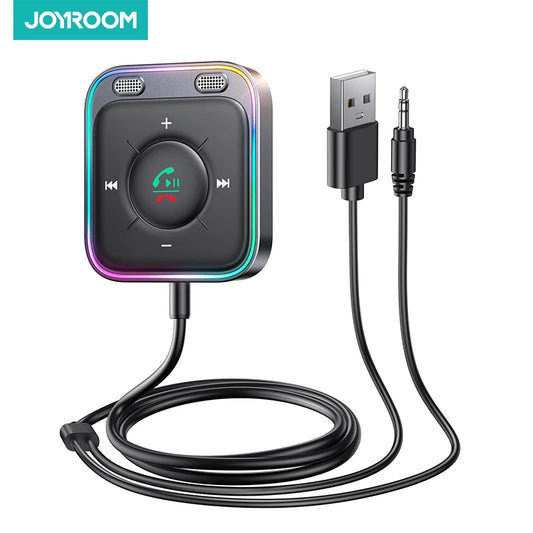 Joyroom Bluetooth 5.4 AUX Adapter – Dual Mics, Noise Cancellation & Hands-Free Calling