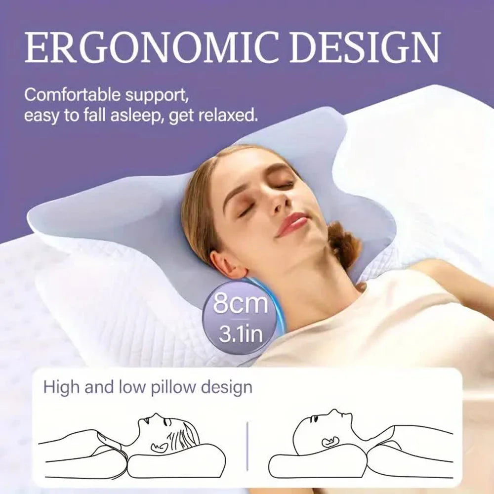 Contour memory foam neck pillow, side profile