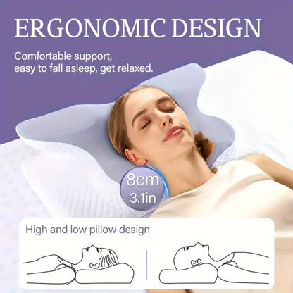Contour memory foam neck pillow, side profile