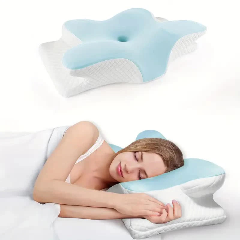 Contour Memory Foam Neck Pillow – Cervical Support for Pain Relief