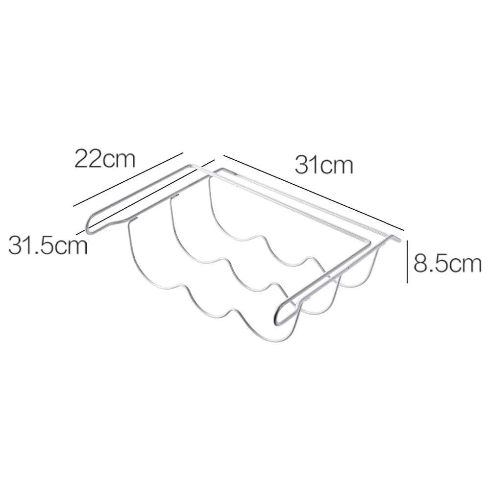 White iron fridge bottle rack in refrigerator door