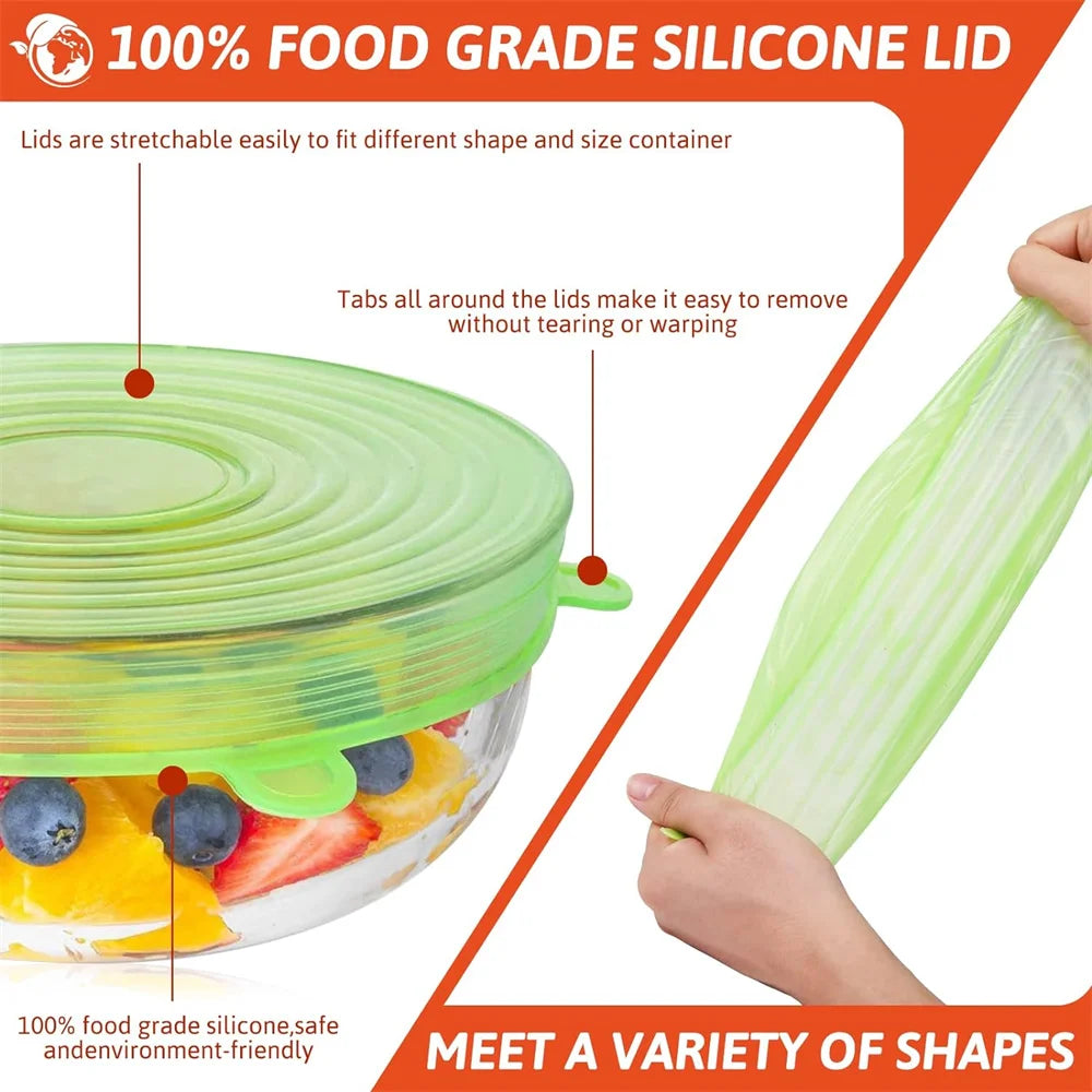 Silicone stretch lids, color options