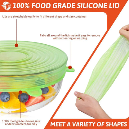 Silicone stretch lids, color options