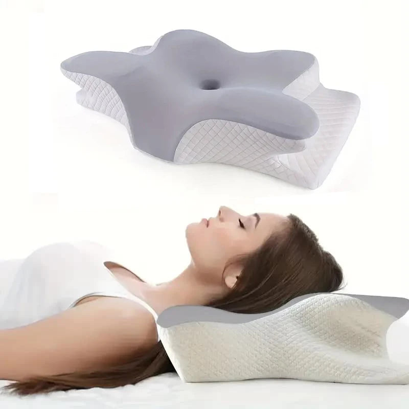 Contour Memory Foam Neck Pillow – Cervical Support for Pain Relief