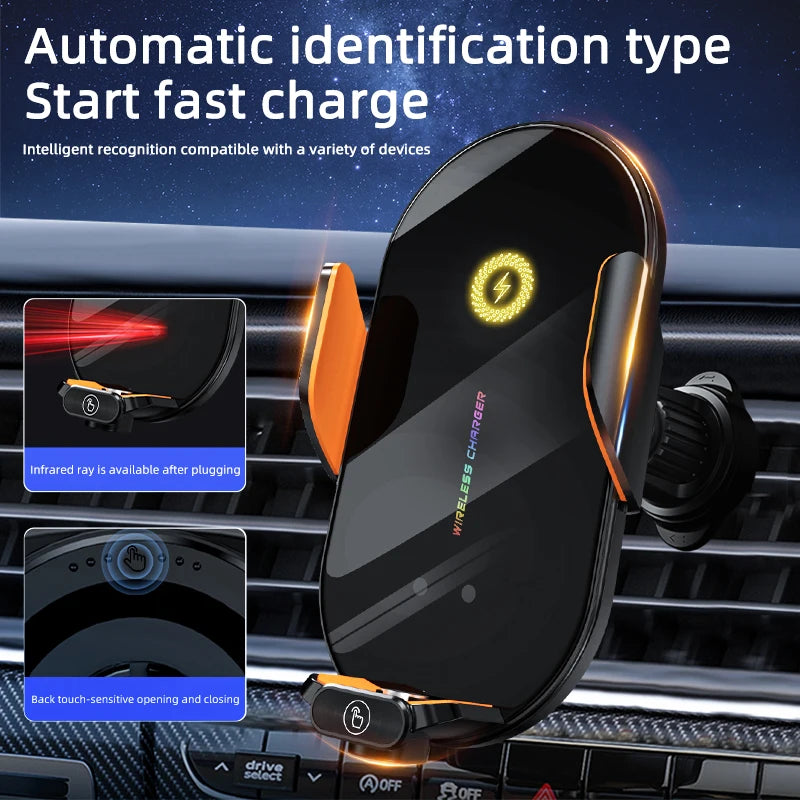 Wireless Car Charger & Auto-Clamp Phone Mount 66W