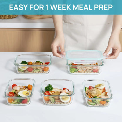 Borosilicate Glass Meal Prep Containers – Airtight, Oven & Microwave Safe