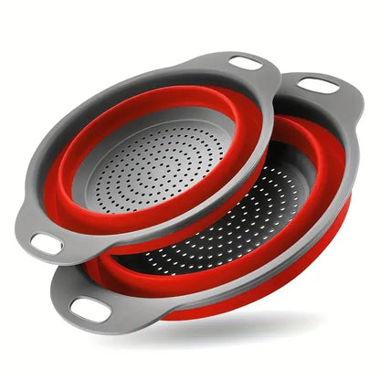 Collapsible Silicone Colander – Space-Saving Fruit & Veggie Strainer