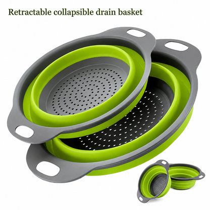 Collapsible Silicone Colander on white background